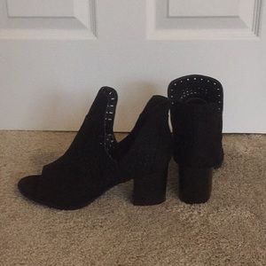 Black peep toe booties